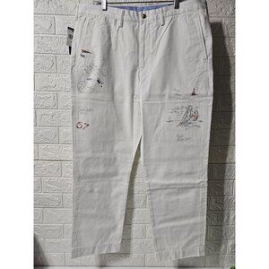 Polo Ralph Lauren Cotton Chino Pants Sailing Sailor Yacht Boating Artist Drawing